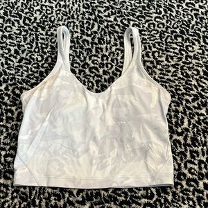 Size 6 grey and white lulu crop top